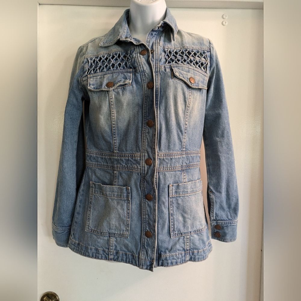 Current/Elliott Long Button Down Smocked The Fest… - image 5